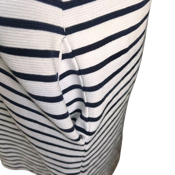 Lauren Ralph Lauren Striped Knit Sheath Dress Navy White Textured Short Sleeve M - Picture 5 of 9